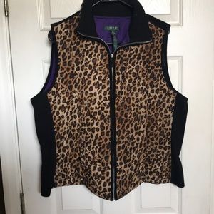 Lauren by Ralph Lauren Cheetah vest
